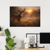 First Light | Whitetail Deer Art | Poster ポスター (ホームオフィス)