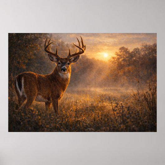 First Light | Whitetail Deer Art | Poster ポスター (正面)