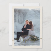First Married Christmas Newlywed Photo Cream シーズンカード (正面)
