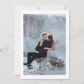 First Married Christmas Newlywed Photo White シーズンカード (正面)