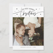 First Married Christmas Newlywed Photo White シーズンカード (正面)