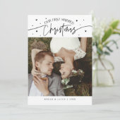 First Married Christmas Newlywed Photo White シーズンカード (スタンド正面)