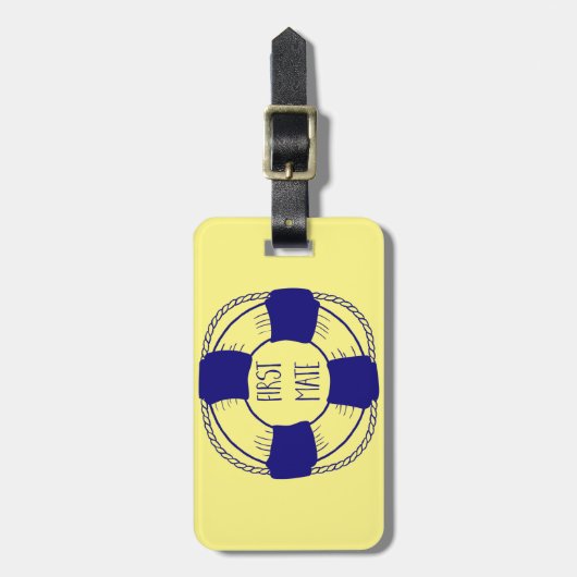 First Mate with Life Preserver ラゲッジタグ (正面縦)