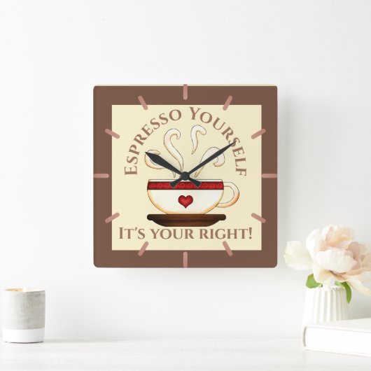 First Modification: Espresso Yourself スクエア壁時計 (ホーム)