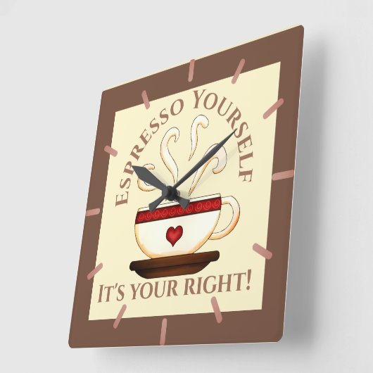 First Modification: Espresso Yourself スクエア壁時計 (傾斜)