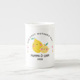 First Mother’s Day 2026 Cute Lemon Mom & Baby  ボーンチャイナマグカップ