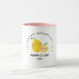 First Mother’s Day 2026 Cute Lemon Mom & Baby  マグカップ