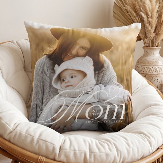 First Mother’s Day Mom Baby Photo Keepsake Gift クッション