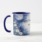 First Mother’s Day Moon Floral Blue Personalized マグカップ (左)