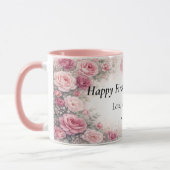 First Mother’s Day Personalized Floral Rose Pink マグカップ (左)