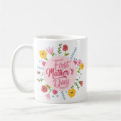 First Mother’s Day Photo Floral Mug Gift コーヒーマグカップ (左)