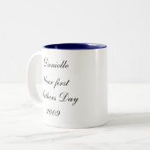 First Mothersの日カスタマイズ可能なマグカップ ツートーンマグカップ (正面左)