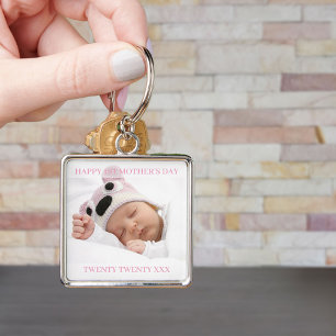 First Mothers Dayカスタム YearとBaby Girlの写真 キーホルダー