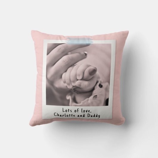 First Mother's Dayスナップショットスタイルフォトキープサケ クッション (裏面)
