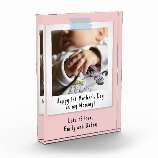 First Mother's Dayスナップショットスタイルフォトキープサケ フォトブロック (左)