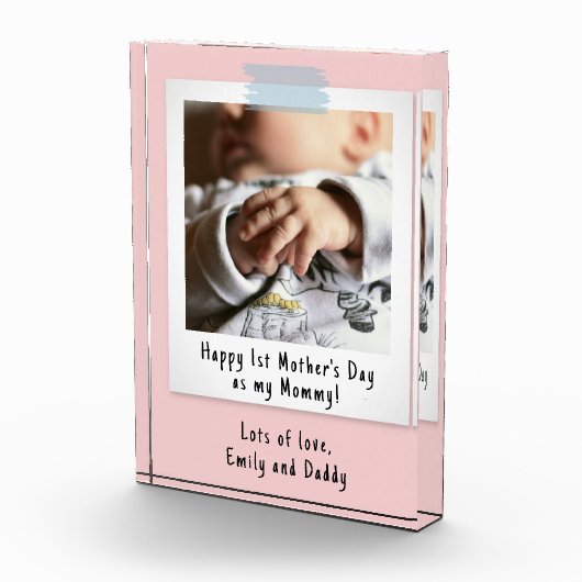 First Mother's Dayスナップショットスタイルフォトキープサケ フォトブロック (右)