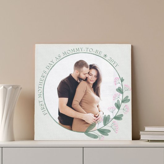 First Mothers Dayフォトワイルドフラワーフローラ枠 キャンバスプリント