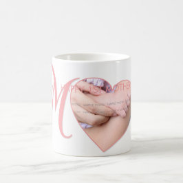 First Mothers Day新しいMommy Pinkハート写真 コーヒーマグカップ