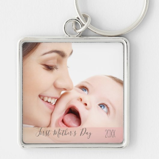 First Mothers Day 2023カスタム母とベビー写真 キーホルダー (正面)