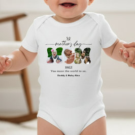 First Mother's Day 3 Mom Cutout Photos Collage   ベビーボディスーツ