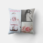 First Mothers Day 3 photo Collage Throw Pillow クッション (裏面)