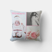 First Mothers Day 3 photo Collage Throw Pillow クッション (正面)