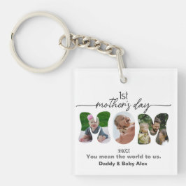 First Mother's Day 3 Photos Collage Mom cut out キーホルダー