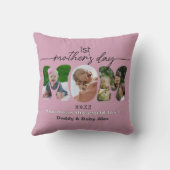 First Mother's Day 3 Photos Collage Mom cut out クッション (裏面)
