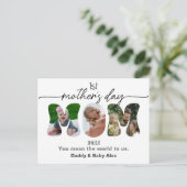 First Mother's Day 3 Photos Collage Mom cut out ポストカード (スタンド正面)