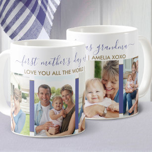 First Mothers Day as Granda 4 Photo Iris Blue コーヒーマグカップ