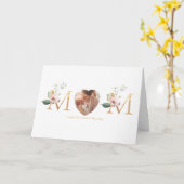 First Mother's Day Botanical金ゴールド文字写真 カード (黄色い花)