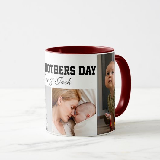 first mothers day cute photo collage Mug マグカップ (正面右)