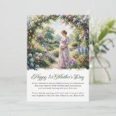 First Mothers Day Expecting Mom Watercolor Spring シーズンカード (スタンド正面)