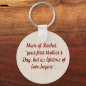 First Mother's day keychain-new mom gift キーホルダー (裏面)