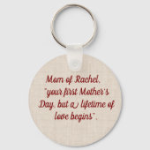 First Mother's day keychain-new mom gift キーホルダー (裏面)