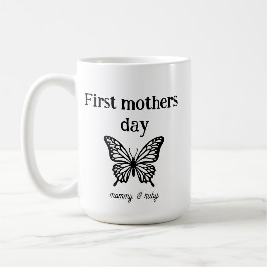 First mothers day mommy script custom コーヒーマグカップ (左)