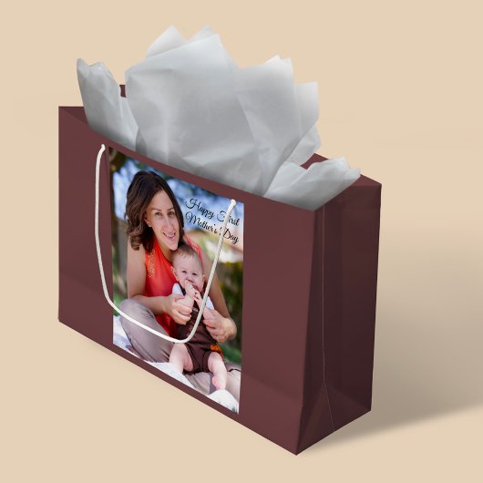 First Mother's Day Photo ラージペーパーバッグ