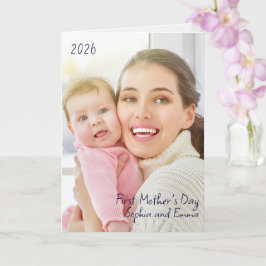 First Mother's Day Photo and Year カード