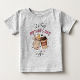First Mother's Day Shirt 2025/ピンクマッチングコーディネート ベビーTシャツ
