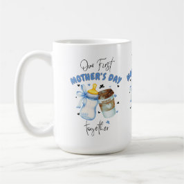 First Mothers Day Shirt 2025 /ブルークラシックワイト コーヒーマグカップ