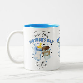 First Mothers Day Shirt 2025 /ブルークラシックワイト ツートーンマグカップ