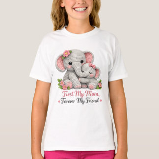 First My Mom Elephant design _ Mothers Day Gift Tシャツ