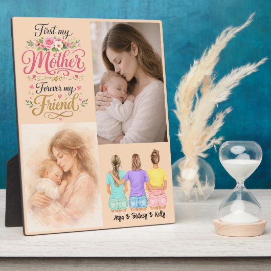 First My Mother Forever My Friend | Personalized  フォトプラーク (側面)