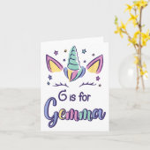 First Name Gemma D G Is For Gemma カード (黄色い花)