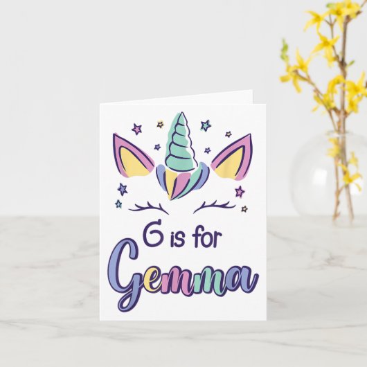 First Name Gemma D G Is For Gemma  カード (黄色い花)