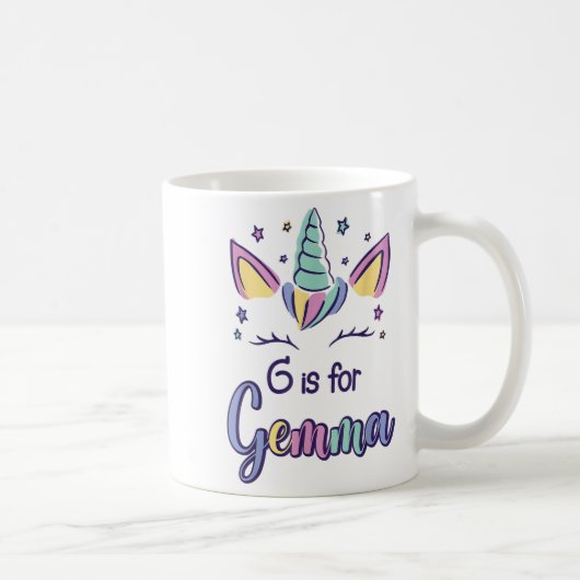 First Name Gemma D G Is For Gemma  コーヒーマグカップ (右)