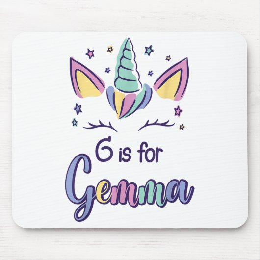 First Name Gemma D G Is For Gemma  マウスパッド (正面)