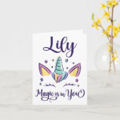 First Name Lily D Lily  カード (黄色い花)