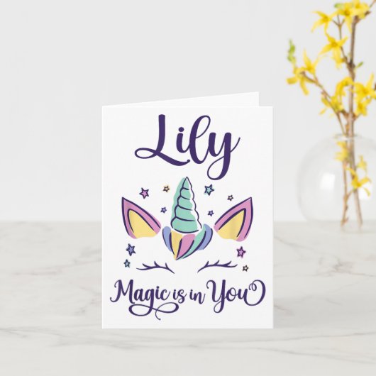 First Name Lily D Lily  カード (黄色い花)