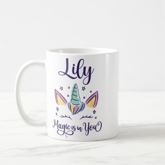 First Name Lily D Lily  コーヒーマグカップ (左)